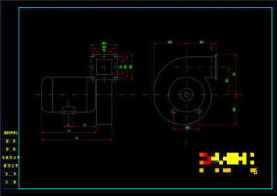 离心风机总图CAD机械图纸