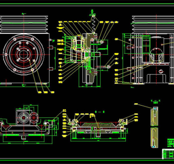 滑板装配图cad机械工业图纸