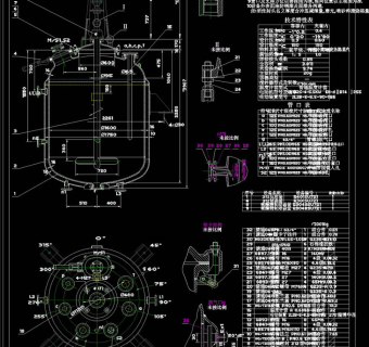 反应罐系列图CAD机械图纸