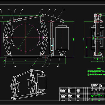 制动器CAD机械图纸