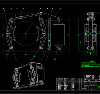 制动器CAD机械图纸