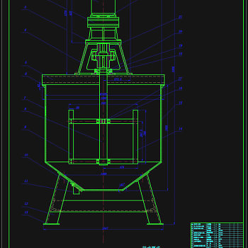 立轴式搅拌机装配图CAD机械图纸