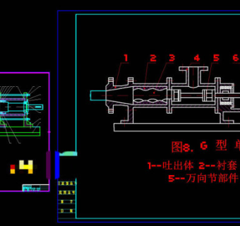 螺杆泵总装配图CAD机械图纸