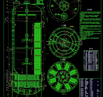 发酵罐总装图CAD机械图纸