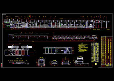 可伸缩皮带输送机CAD机械图纸