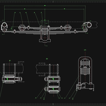 后悬架装置图CAD机械图纸