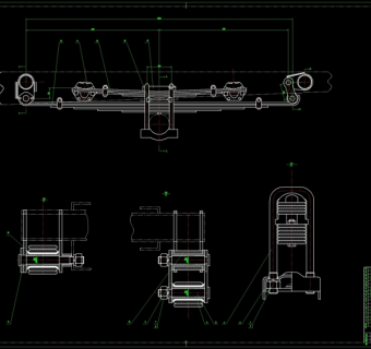 后悬架装置图CAD机械图纸