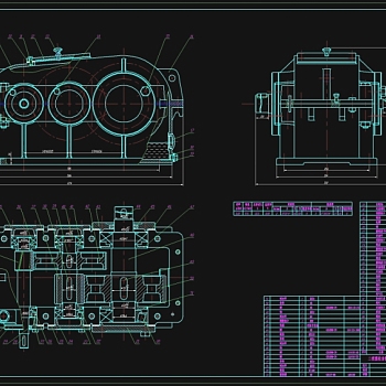 减速器装配图CAD机械图纸