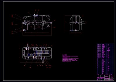 减速箱装配图CAD机械图纸