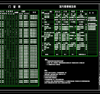 材料做法表CAD图纸