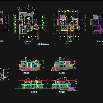 别墅建筑设计图cad图纸
