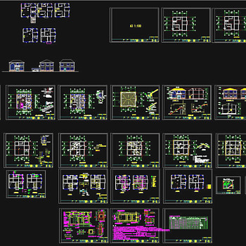 二层别墅全套施工图纸cad图纸