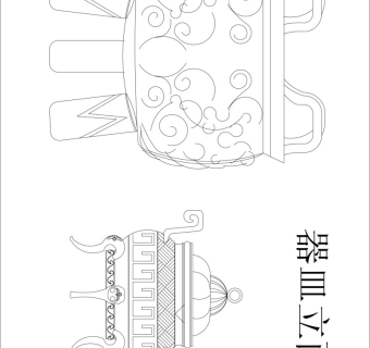仿古鼎cad设计