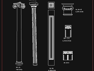 cad罗马柱素材图