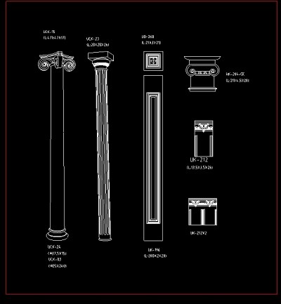 cad罗马柱素材图