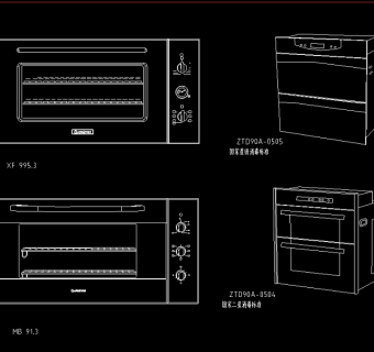 cad烤箱与消毒柜