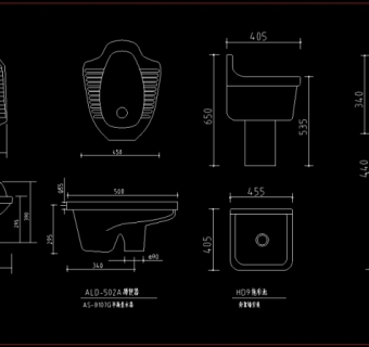 cad坐便器与拖布池