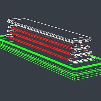 超市生鲜水果蔬菜冷风柜CAD线框3D模型