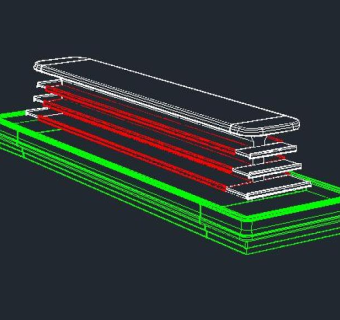 超市生鲜水果蔬菜冷风柜CAD线框3D模型