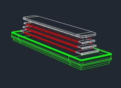 超市生鲜水果蔬菜冷风柜CAD线框3D模型