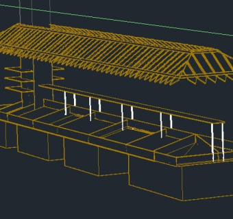 超市生鲜散称干货柜台CAD线框3D模型