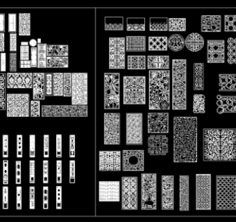 CAD雕花木格图库