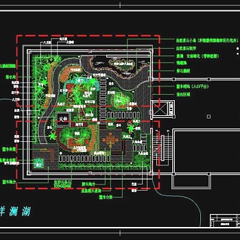 某别墅屋顶花园CAD图纸3D模型