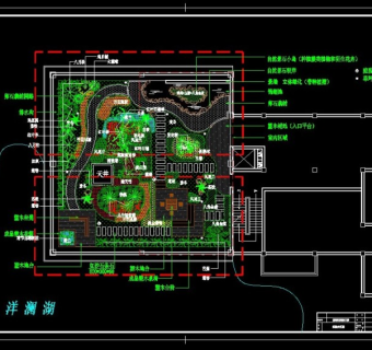 某别墅屋顶花园CAD图纸3D模型