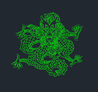 cad龙形图案素材正面龙