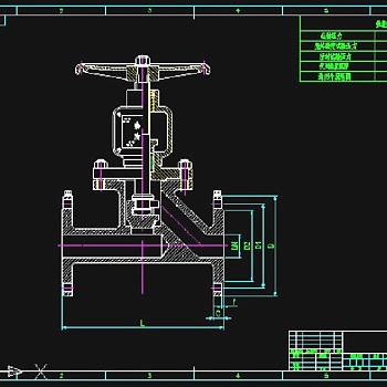 氧气专用手动截止阀CAD