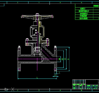 氧气专用手动截止阀CAD