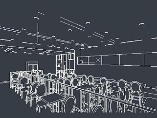 CAD餐厅室内效果图