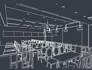 餐厅室内CAD效果图