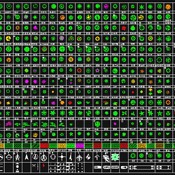 数百种CAD平面树图例