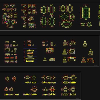 桌椅立面CAD