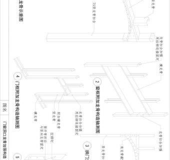 门窗洞口龙骨加强构造cad详图，大样图