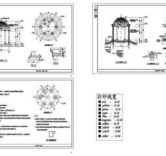 CAD老年公园E欧式亭图纸