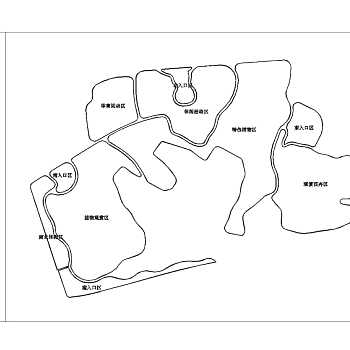 县城某公园功能分区CAD图纸