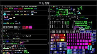 CAD常用立面图库素材3D模型