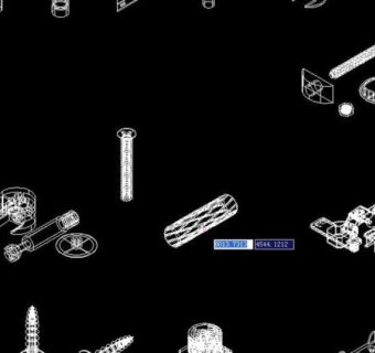家具常用五金cad立体图图片3D模型