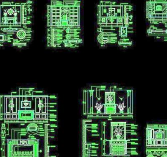 欧式壁炉cad图图片