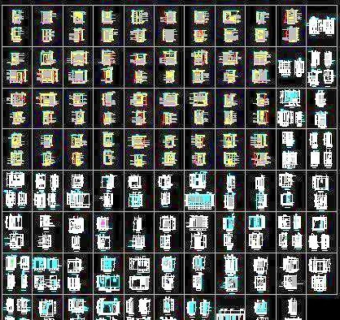 多款玄关隔断CAD图块素材