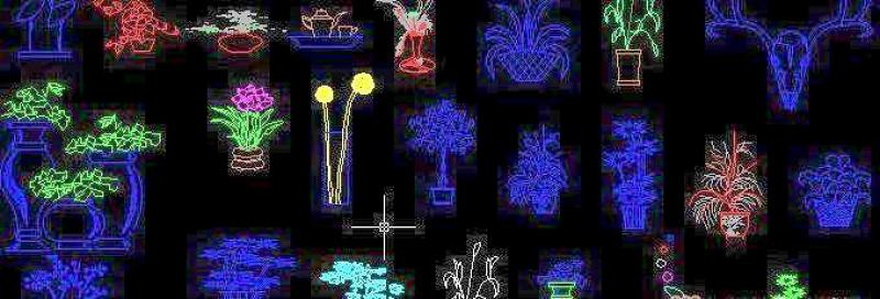 CAD图块花草装饰