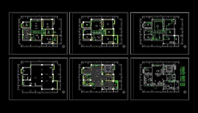典三居室装修cad效果图纸