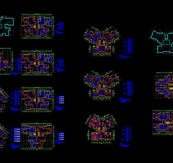 高层住宅cad户型图
