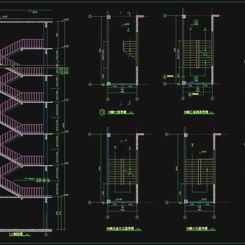一号楼梯cad详图