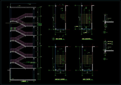 一号楼梯cad详图