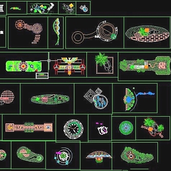 园林景观小景设计CAD详图3D模型