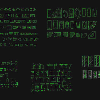 洁具常用模块cad图纸