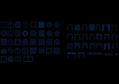 立面窗窗帘模块cad图纸
